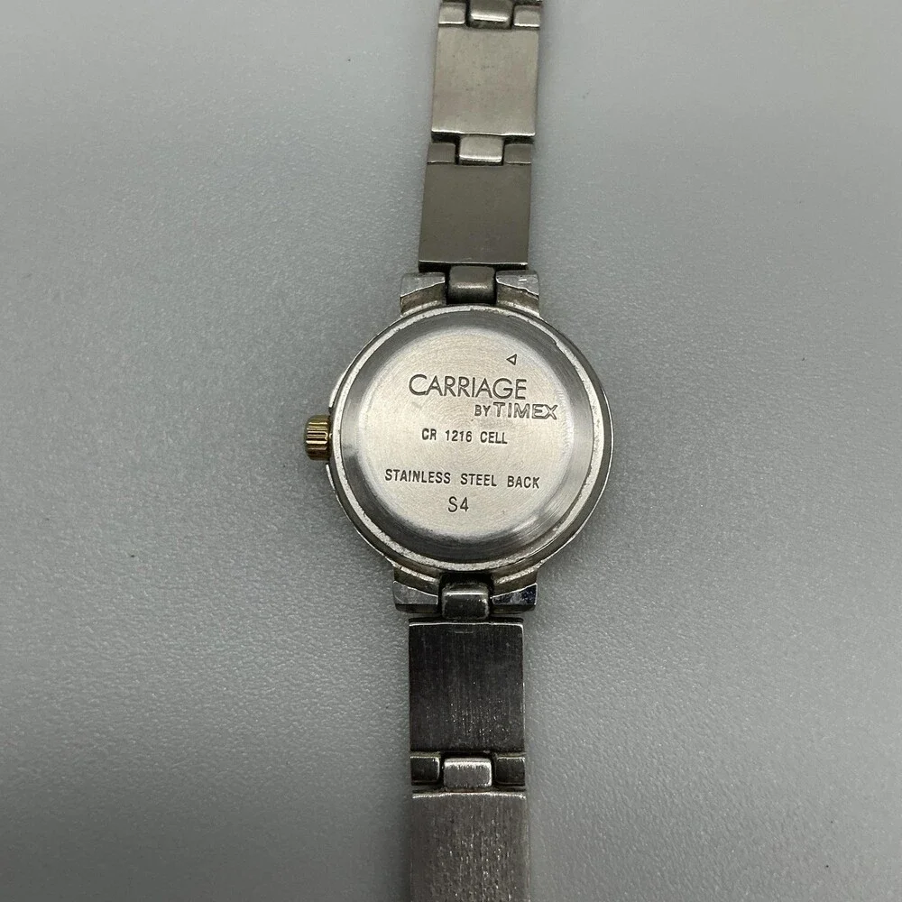 Carriage By Timex Womens Watch 22mm White Dial Silver Tone New Battery 7.5